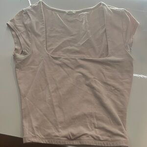 Garage Cream Crop Top with Square Neckline